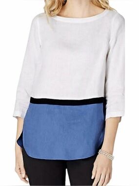 J.Jill Linen Color Black Top